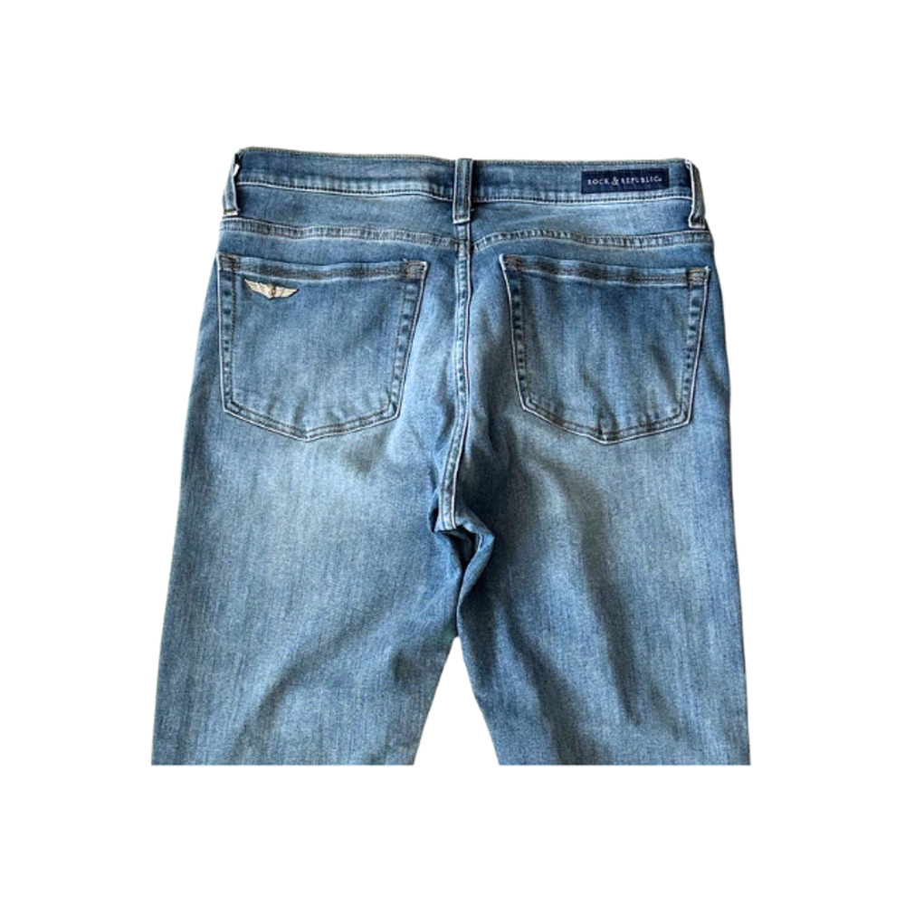 Rock & Republic Berlin Jeans Skull Stretch Denim Blue Women’s 12M - Picture 5 of 9